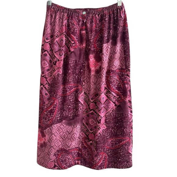 Vintage Paisley Fringe Midi Skirt 6 8 Boho Fairy Grunge Whimsigoth Western Y2K - Picture 2 of 9